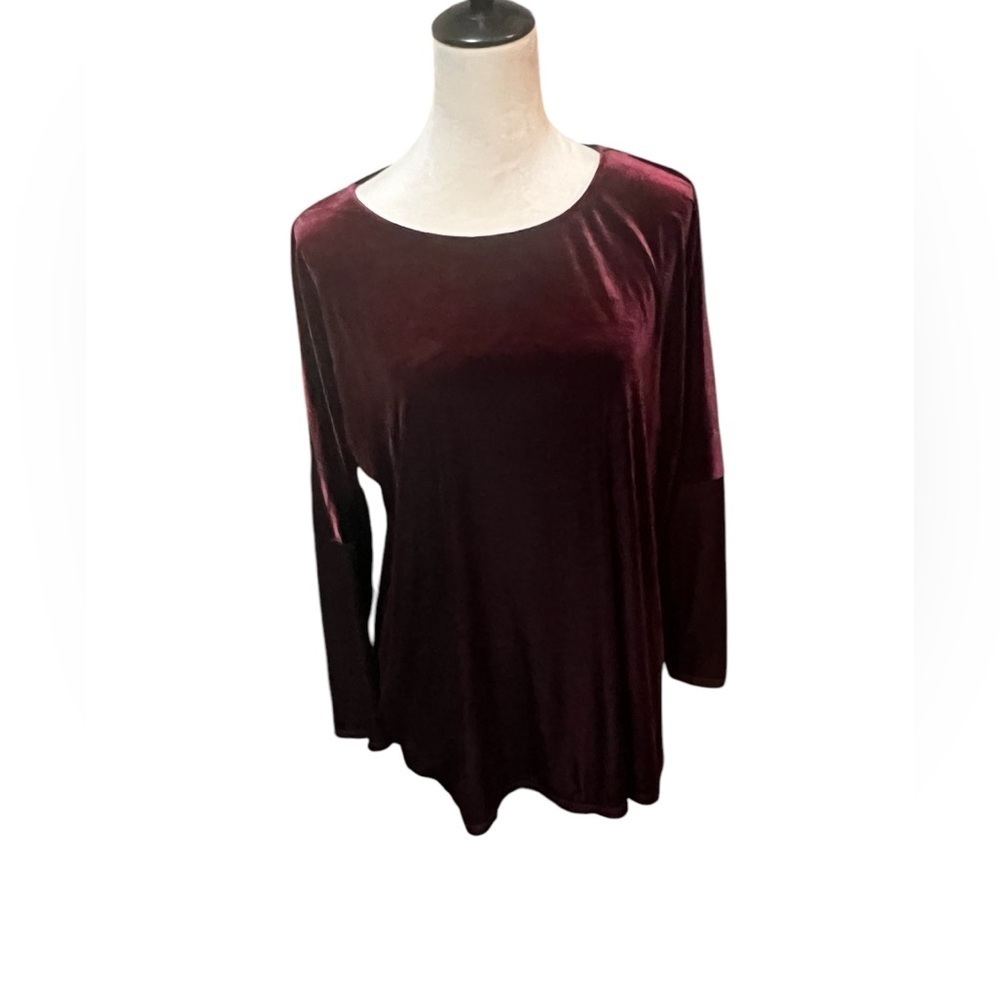 Adrienne Burgundy Velvet Long Sleeve Women’s L
